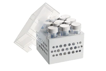 艾本德儲(chǔ)存盒 3 × 3, 可放置 9  個(gè) 50  mL 試管和 4  個(gè) 15  mL 試管，2  件，高 127  mm，5  英寸，聚丙烯材料，可耐受最低 -86  °C，高溫高壓滅菌，帶蓋子